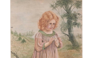 Portrait Oil Painting of Young Girl in Landscape
