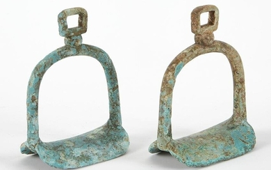 Pr Early Chinese Bronze Stirrups