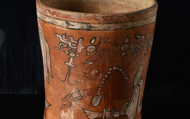 Pre Columbian Mayan Polychrome Vase
