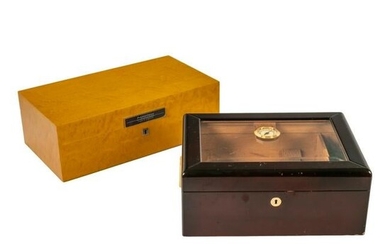Prometheus & Mahogany Wood Cigar Humidor Box LOT