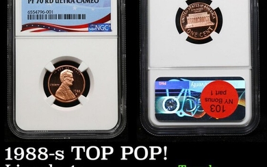 Proof NGC 1988-s Lincoln Cent TOP POP! 1c Graded pr70 dcam rd By NGC