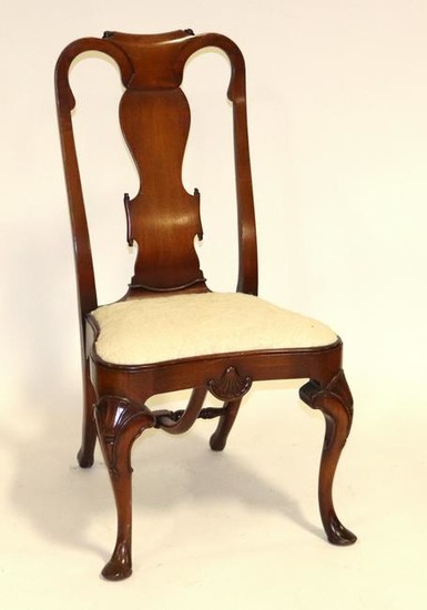 Queen Anne Style Mahogany Side Chair