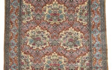 Quom Silk Rug Central Iran, circa 1980 The candy pink...