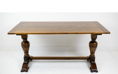 REFECTORY TABLE, Jacobean style oak with bulbous supports, 1...