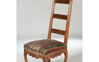 REGENCY VEILING CHAIR in walnut with moulded and...