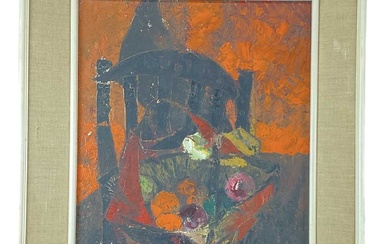 RYSZARD ZAJAC (Polish, 1929-2016); abstract oil on canvas, still life...