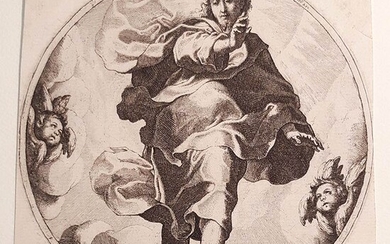 Raffaele Schiaminossi (1572-1622) Christ Blessing, 1613 Etching diam. cm 16,5...