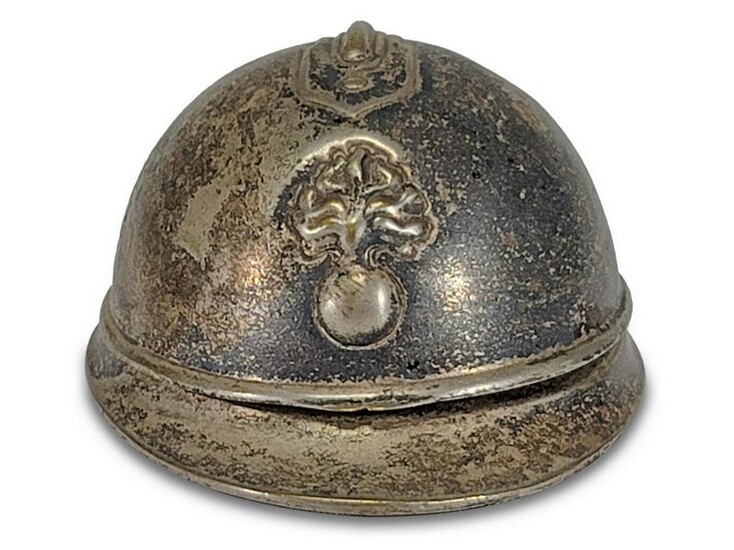 Rare Antique English silverplate miniature helmet
