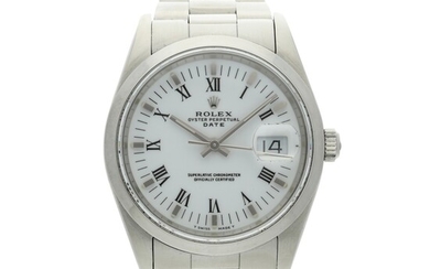 Reference 15200 Oyster Perpetual Date A stainless steel automatic wristwatch with date and bracelet, Circa 1991