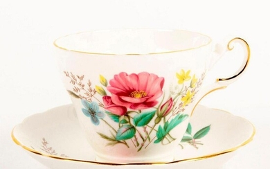 Regency Bone China Floral Teacup and Saucer