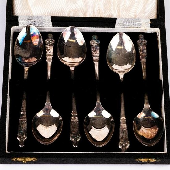 Religious Silver Plated Cased Apostle Spoons