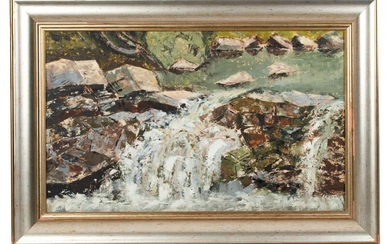 Riverscape Painting Signed E. Gore