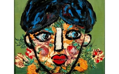 Rocco Monticolo (b. 1931) Oil on Canvas, Flower Girl