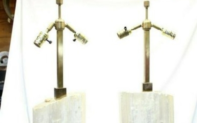 Rock Lamps ,Solid Selenite pair Custom design