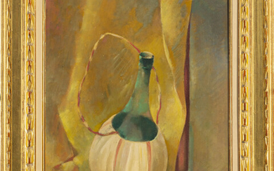 Rodolphe-Téophile Bosshard (1889-1960), "Fiasque de Chianti", 1929, huile sur toile, signée, 61,5x50,5 cm