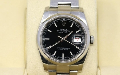 Rolex Datejust 36 Black Dial Stainless Steel Oyster