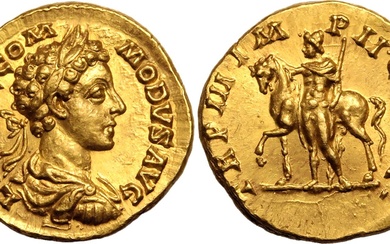 Roman Empire Commodus AD 178 AV Aureus Mint State; a truly spectacular specimen