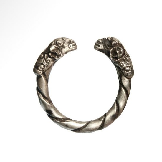 Roman Silver Ring with Rams Heads, c. 1st Century A.D.