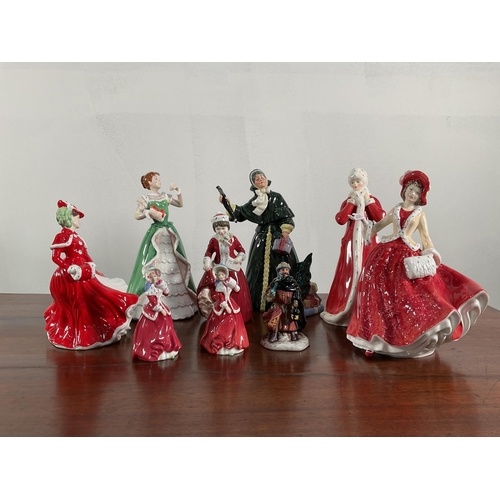 Royal Doulton: a collection of nine Christmas figures compri...