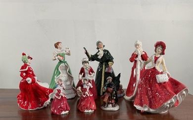 Royal Doulton: a collection of nine Christmas figures compri...