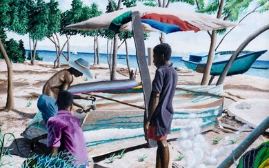 S Josue (Haiti,20C) oil painting
