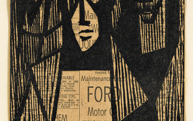 SAMELLA LEWIS (1924 - ) 20th Century Prophets. Woodcut on newsprint mounted o...
