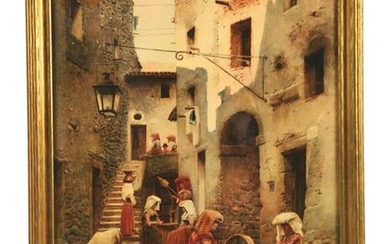 SCIPIONI SIMONI (ITALIAN, 1853 - 1918) WOMEN SPINNING