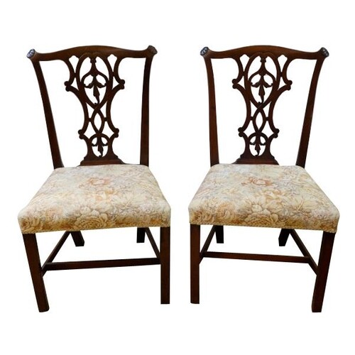 SET OF FIVE GEORGE III MAHOGANY DINING CHAIRS CIRCA 1780 wit...