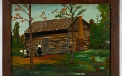 SOUTHERN SCHOOL (20TH CENTURY) FOLK ART PAINTING OF A TENNESSEE SCHOOL