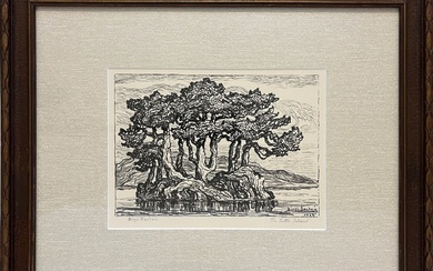 Sandzen, Birger (1871-1954) "The Little Island" 1924 lithograph