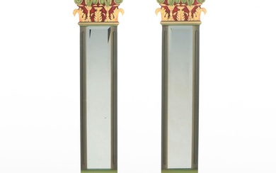 Sarreid, Ltd. Neoclassical Style Paint-Decorated Faux Column Wall Mirrors
