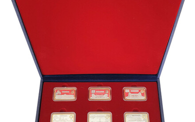 Set 12 Silver(Ounce) Gold Plated Israeli Medals "European Capitals", Very Rare, Only 2000 pieces