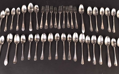 Set of Nine Dutch Silver Hanoverian Pattern Forks