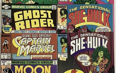 Small group of Marvel comics to include Avengers #196 (1980), First full appearance of Taskmaster. Together with Marvel Team-up #95 (1980), First appearance of Mockingbird. Ghost Rider #50 (1980),...