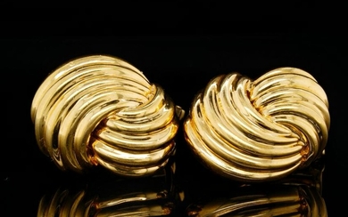 Solid 18K Yellow Gold 0.85" Knot Earrings