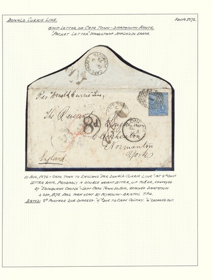 South African Maritime Mail from 1677 The "Joachim" Collection The Donald Currie Castle Line 18...