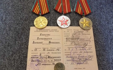Soviet Union. A collection of Soviet medals and service book
