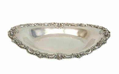 Sterling Silver Bread Tray. Hand Chased Foliate Scrolls