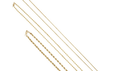 THREE GOLD NECKLACES