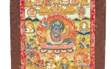 Tangka représententant un Mahakala ou une forme tantrique d'Avalokiteshvara