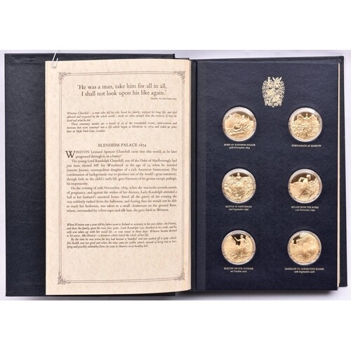 “The Churchill Centenary Medals” being a set of 24 gold pla...
