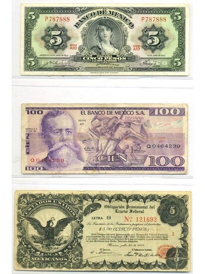 Three (3) Mexican Notes