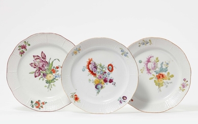 Three Russian porcelain dinner plates