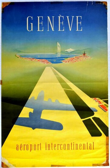 Travel Poster Geneva International Airport Airline