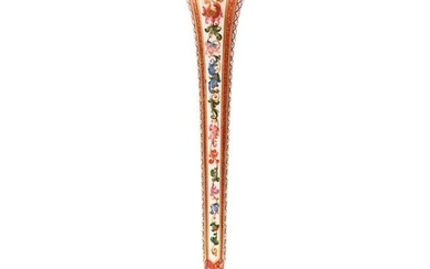 Trumpet Vase, Cased Cranberry Bohemian Art Glass