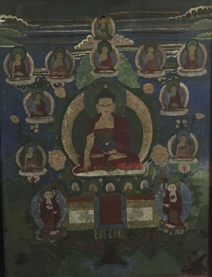 Two 19th century Tibetan paintings on fabric panels