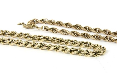 Two 9ct gold rope link bracelets