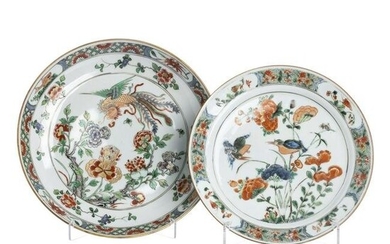 Two Chinese famille verte porcelain plates, Kangxi