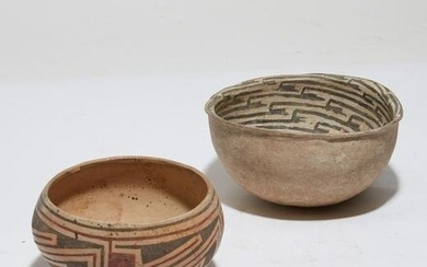 Two Native American pottery bowls