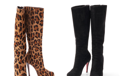 Two Pairs of Christian Louboutin Knee-high Boots